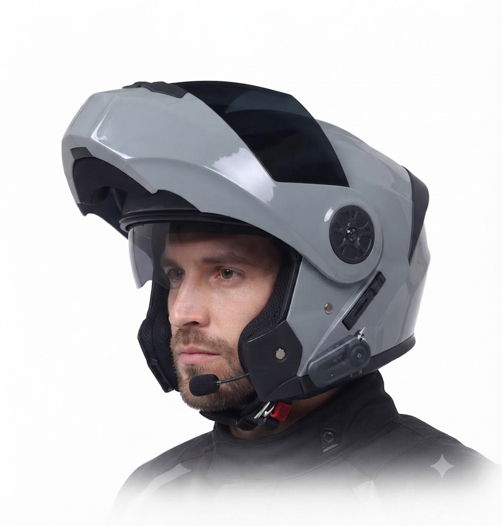 Casque Moto Modulable Bluetooth Double Visière