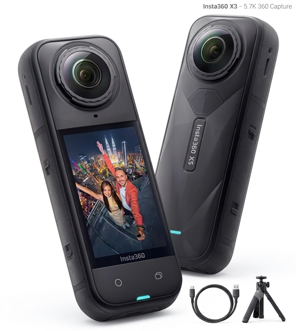 Insta360 X5 Caméra 8K 360° Étanche