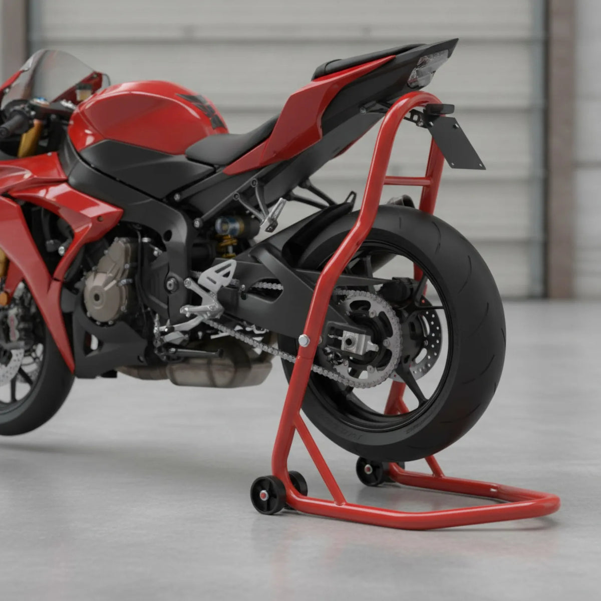 Support Roue Arrière Moto Noir Rouge