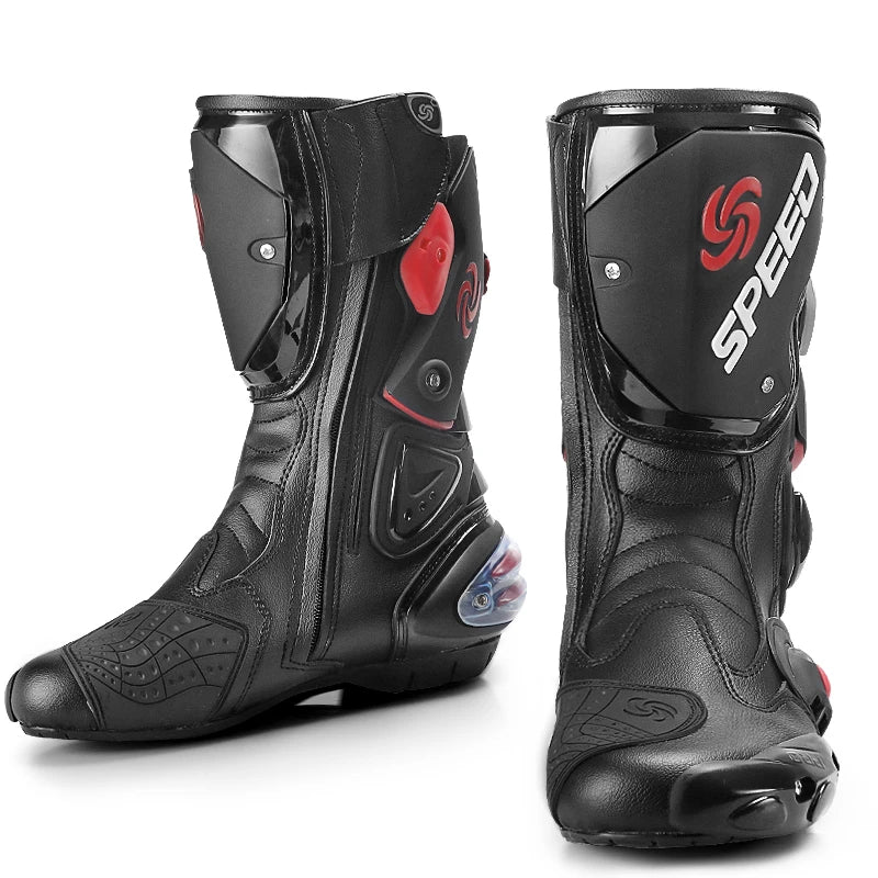 Bottes Moto Homme Cuir Microfibre