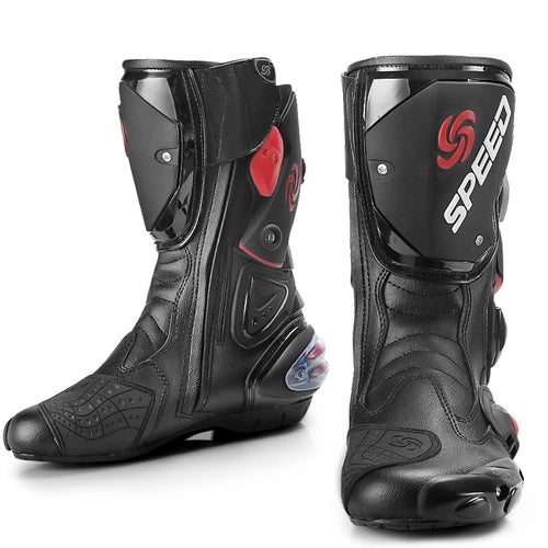 Bottes Moto Homme Cuir Microfibre