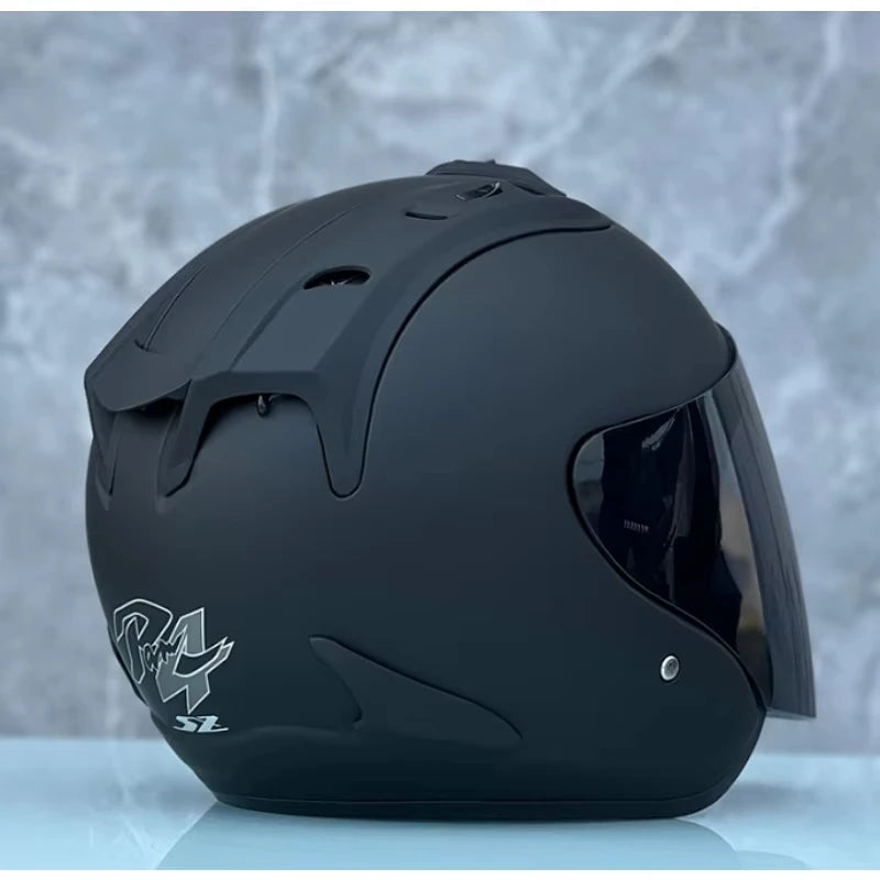 Casque demi-Ram4 noir mat pour hommes et femmes