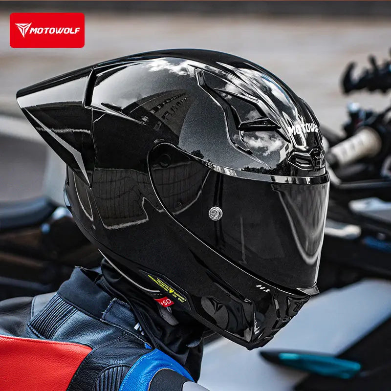 Casque de moto MOTOWOLF H1 integral pour hommes et femme