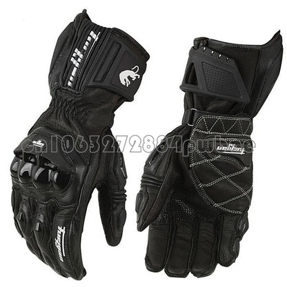 Gants Moto Longs Cuir Carbone Noir