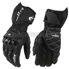 Gants Moto Longs Cuir Carbone Noir