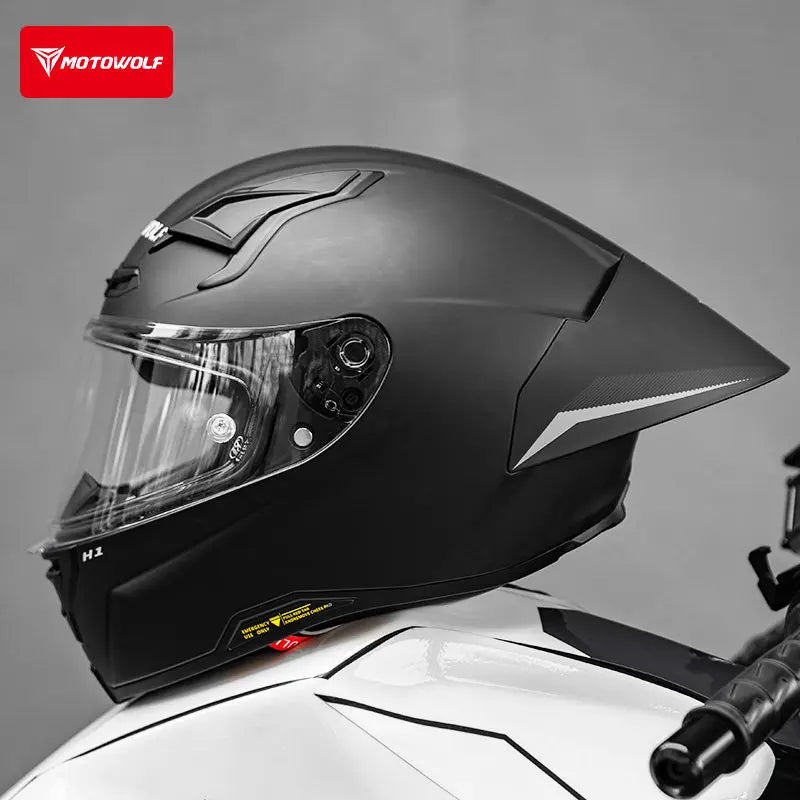 Casque de moto MOTOWOLF H1 integral pour hommes et femme