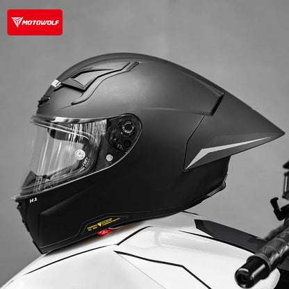 Casque de moto MOTOWOLF H1 integral pour hommes et femme