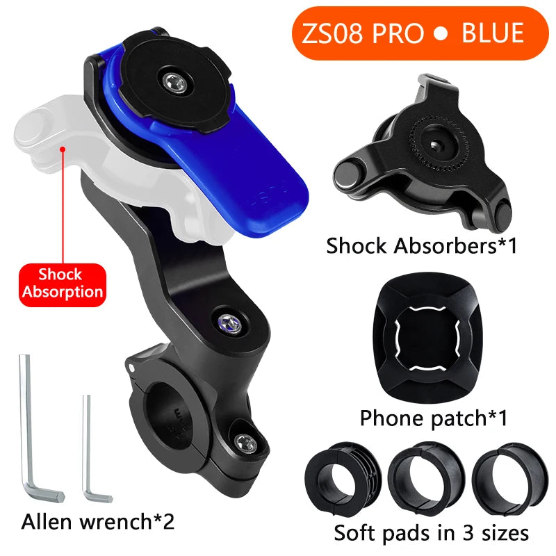 Motorcycle Rearview Mirror Phone Holder with Shock Absorber Universal Bracket Suitable for Most Motorcycles and Bicycles