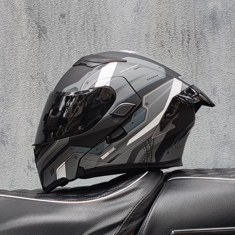 Casque intégral ORZ New DOT à double lentille de qualité