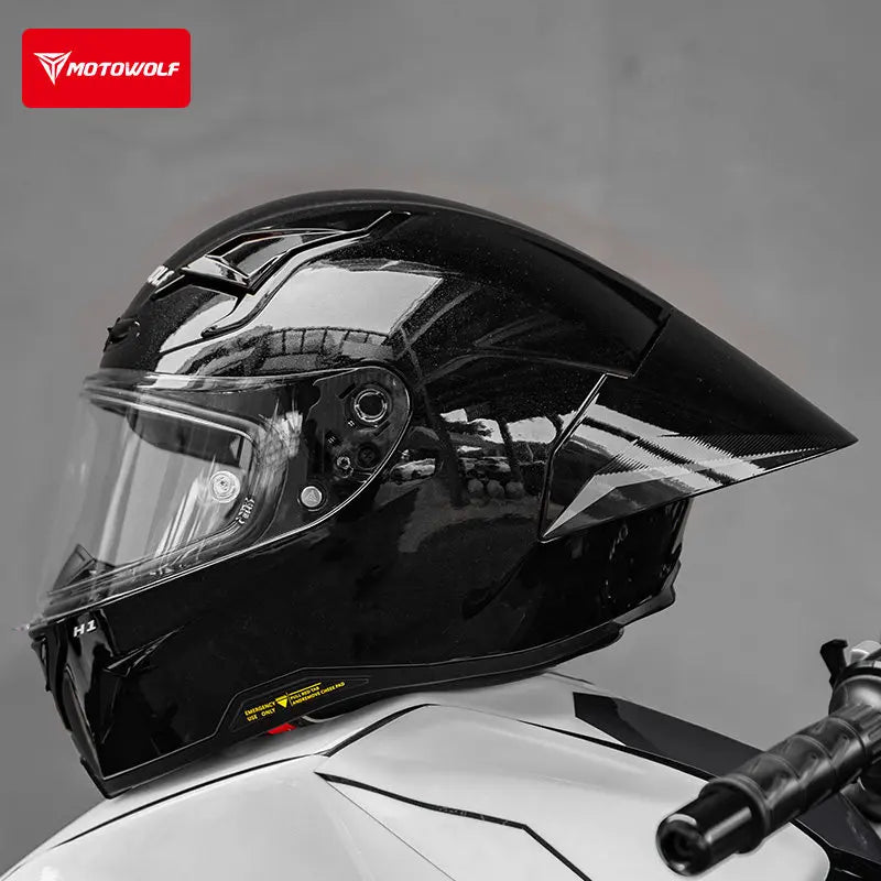 Casque de moto MOTOWOLF H1 integral pour hommes et femme