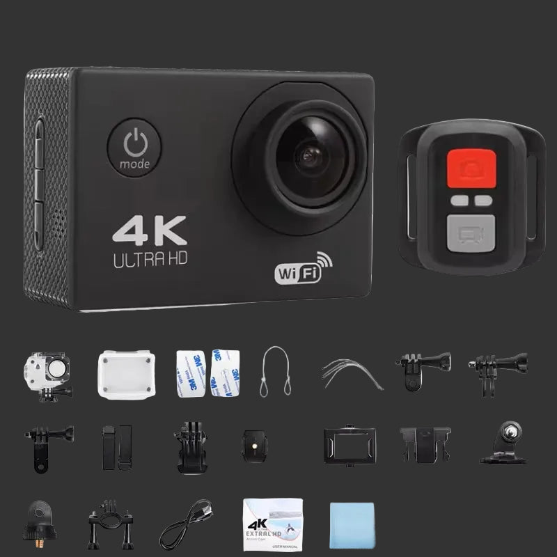 4K Camera d'action 1080P/30FPS WiFi