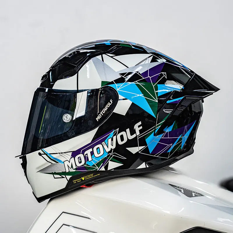 Casque de moto MOTOWOLF H1 integral pour hommes et femme