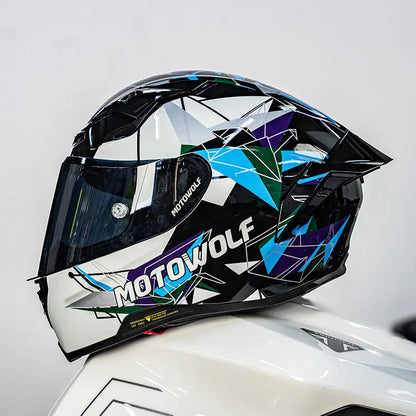 Casque de moto MOTOWOLF H1 integral pour hommes et femme