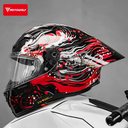 Casque de moto MOTOWOLF H1 integral pour hommes et femme