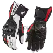 Gants Moto Cuir Carbone Noir Rouge
