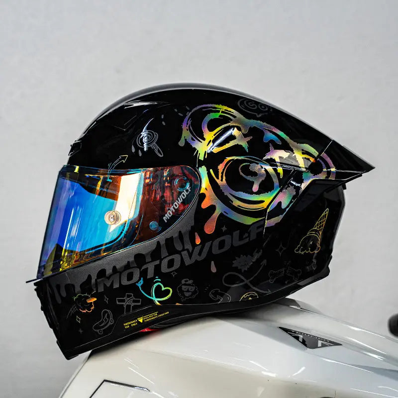 Casque de moto MOTOWOLF H1 integral pour hommes et femme