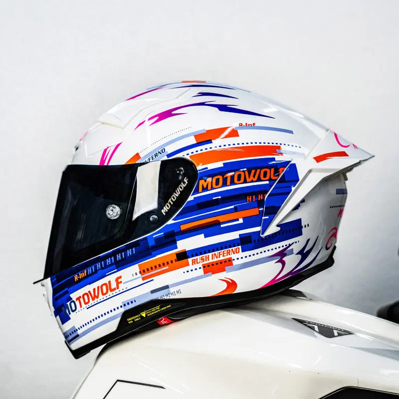 Casque de moto MOTOWOLF H1 integral pour hommes et femme