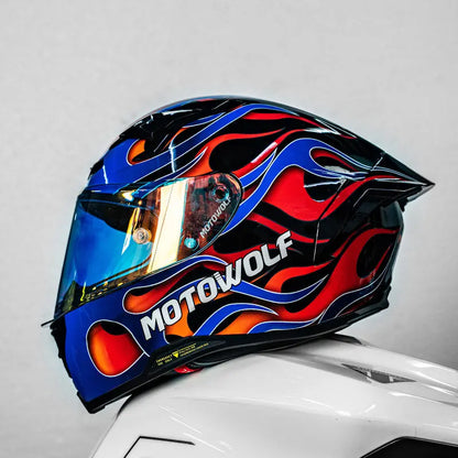 Casque de moto MOTOWOLF H1 integral pour hommes et femme