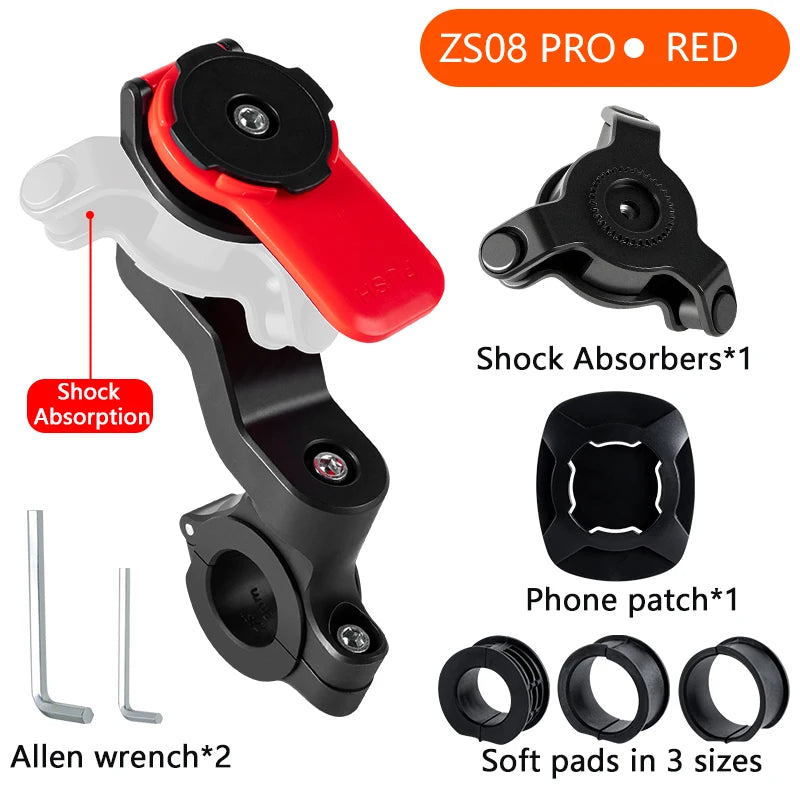 Motorcycle Rearview Mirror Phone Holder with Shock Absorber Universal Bracket Suitable for Most Motorcycles and Bicycles