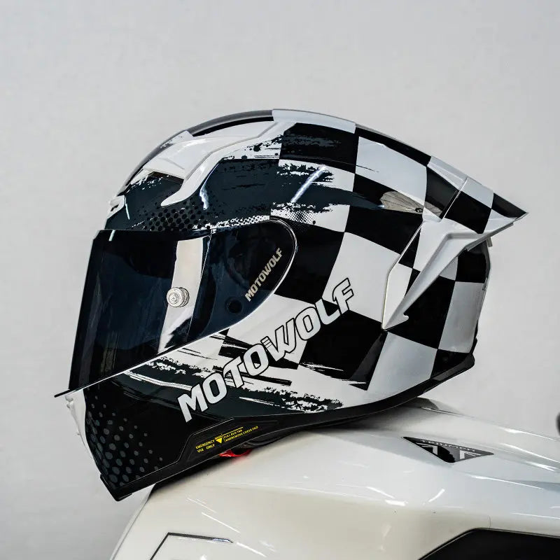 Casque de moto MOTOWOLF H1 integral pour hommes et femme