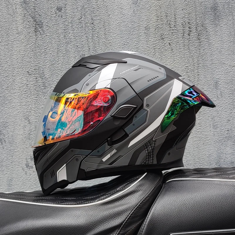 Casque intégral ORZ New DOT à double lentille de qualité
