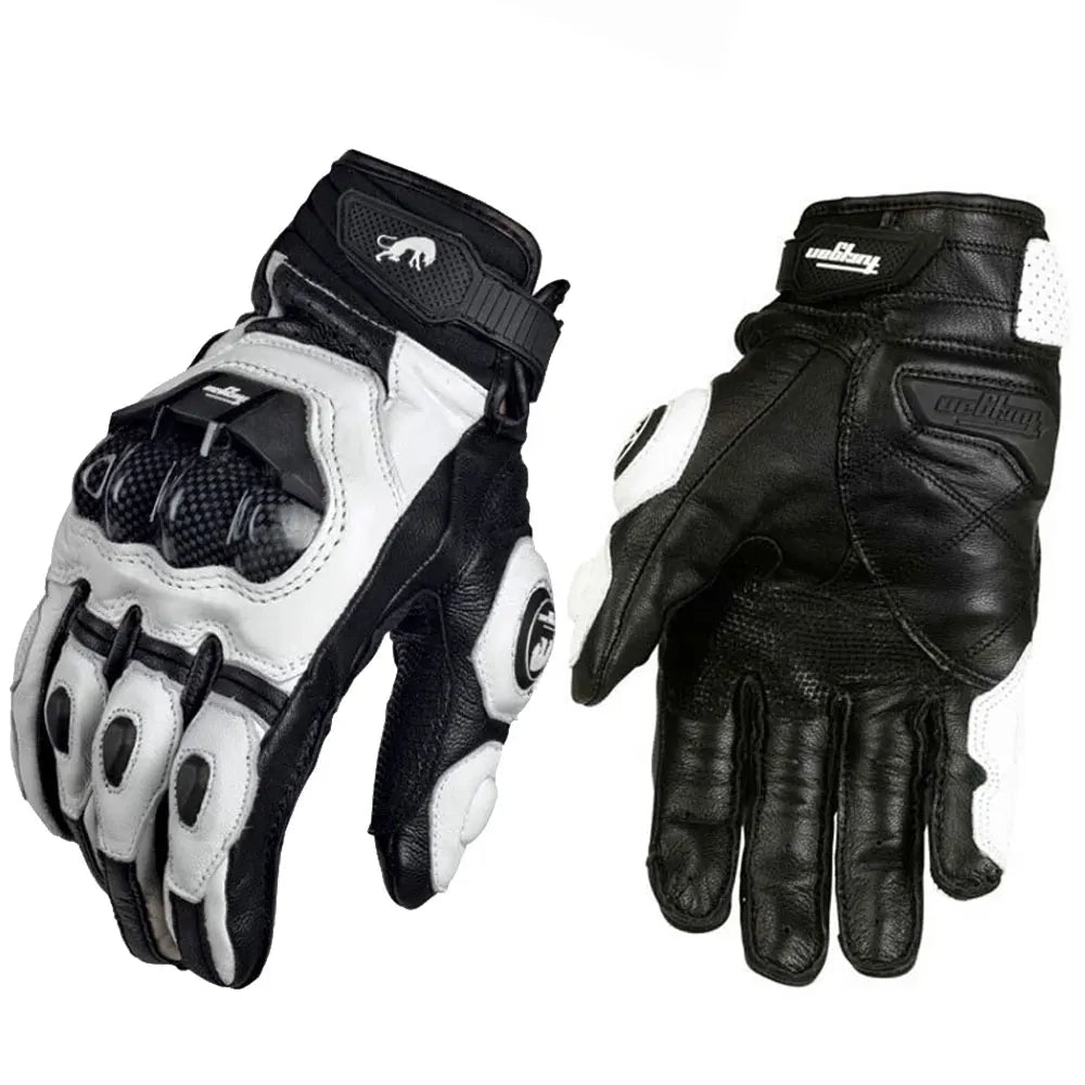Gants Moto Cuir Carbone Noirs