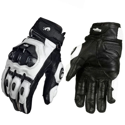 Gants Moto Cuir Carbone Noirs