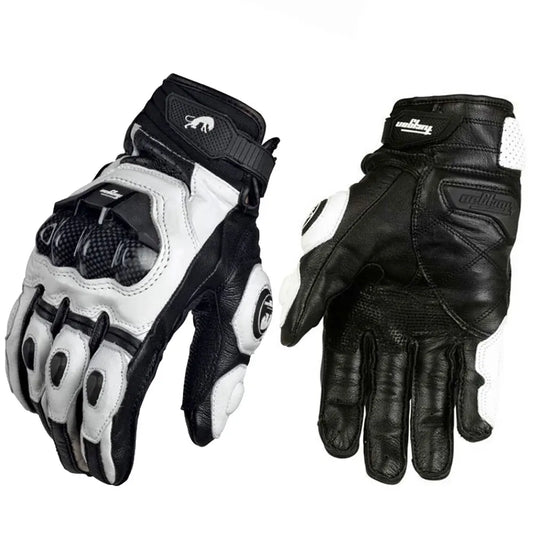 Gants Moto Cuir Carbone Noirs