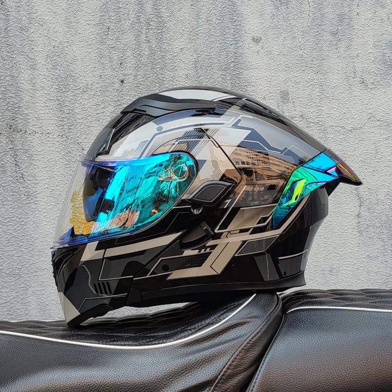 Casque intégral ORZ New DOT à double lentille de qualité
