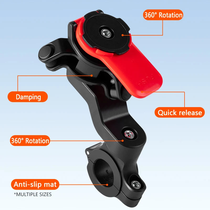 Motorcycle Rearview Mirror Phone Holder with Shock Absorber Universal Bracket Suitable for Most Motorcycles and Bicycles