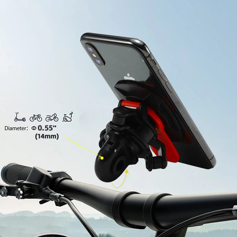 Motorcycle Rearview Mirror Phone Holder with Shock Absorber Universal Bracket Suitable for Most Motorcycles and Bicycles